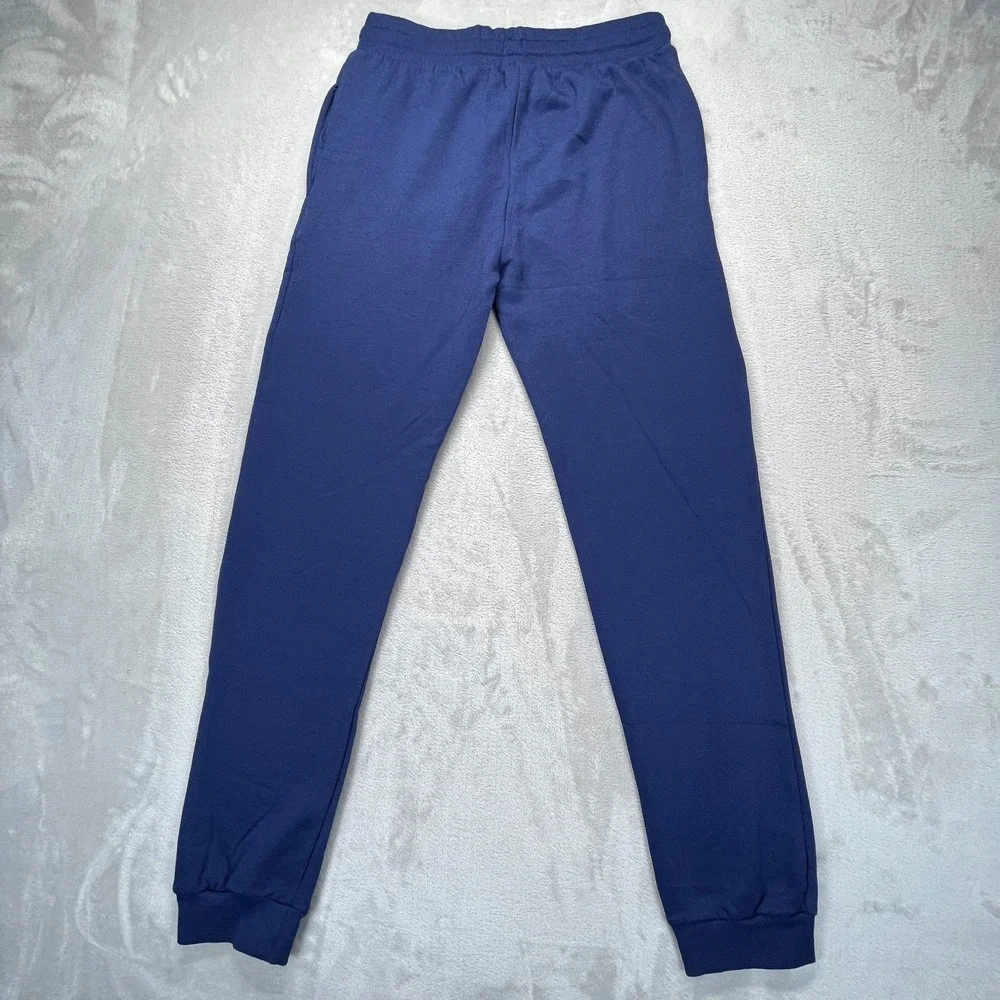 Real Essentials Jogger Pants Mens XL Blue Fleece Lined Drawstring Tapered Leg